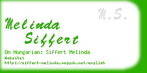 melinda siffert business card